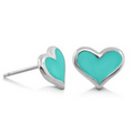 Lauren G. Adams Girls Baby Hearts Post Earrings (Silver/Blue)
